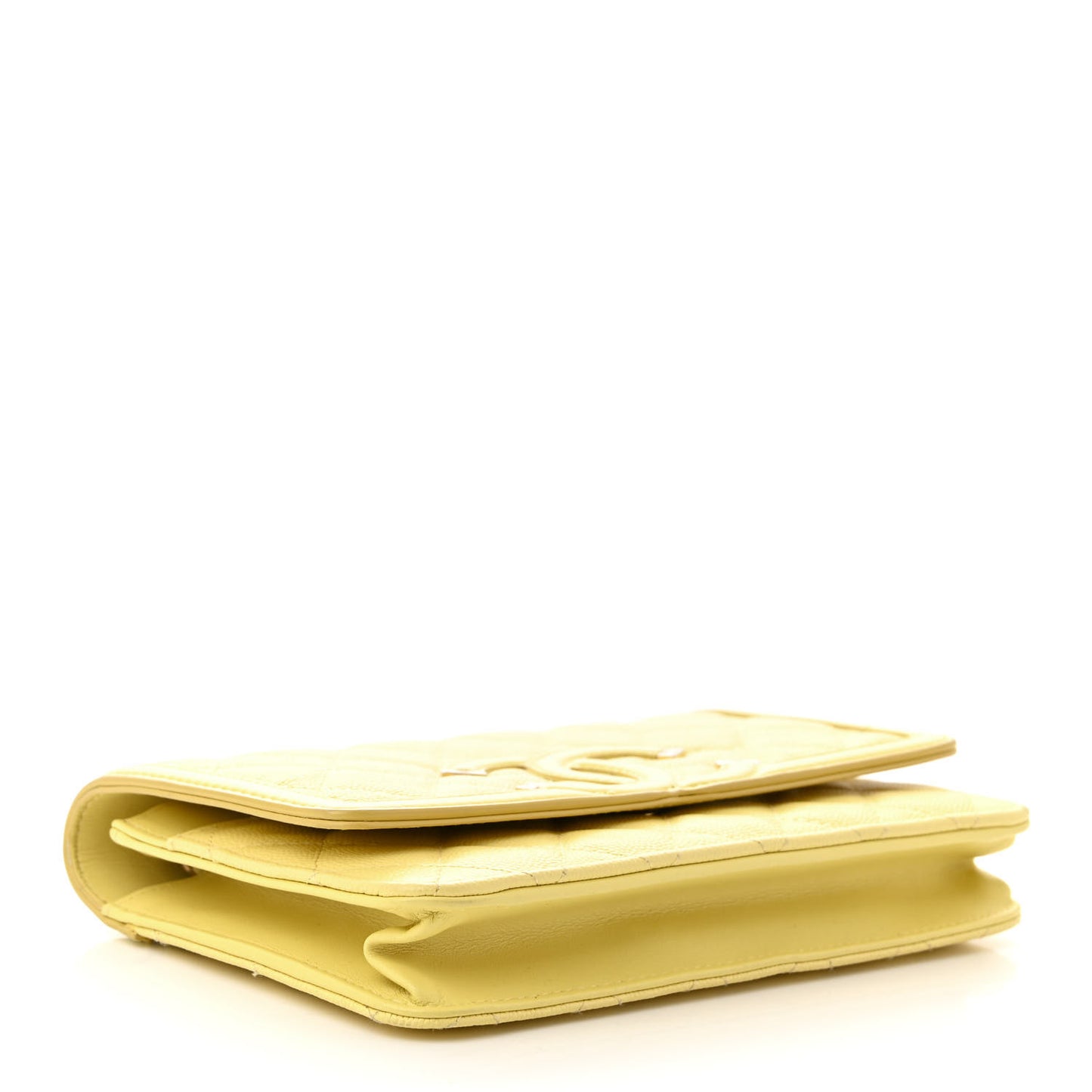 Caviar Quilted CC Filigree Wallet On Chain WOC Yellow