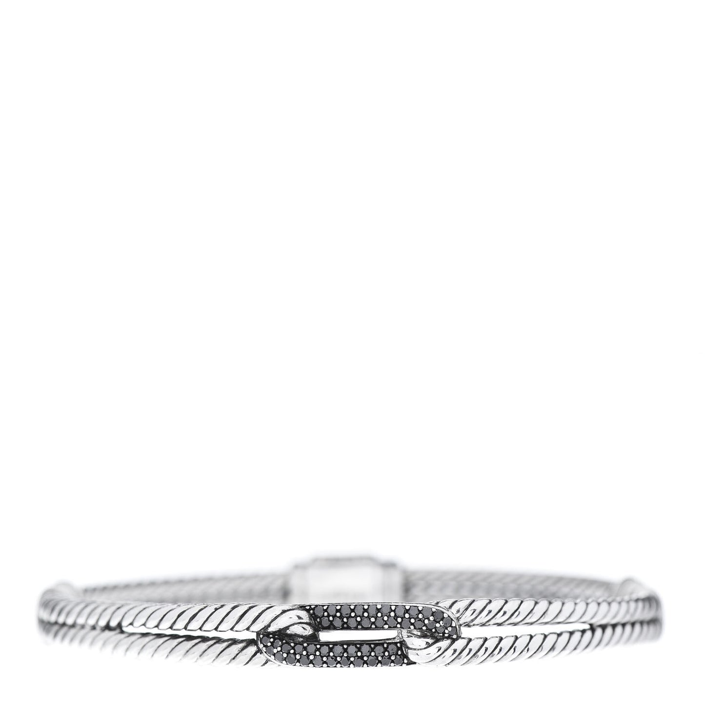 Sterling Silver Black Diamond 7mm Petite Mini Loop Bracelet