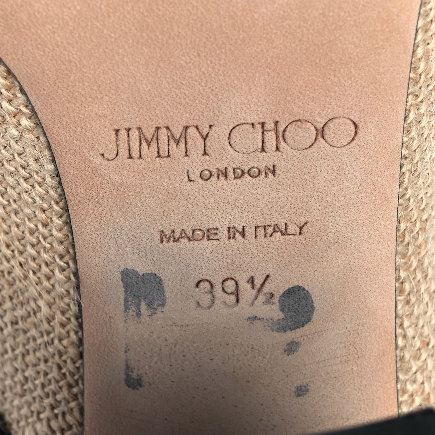 Canvas Calfskin Mules 39.5 Beige Black