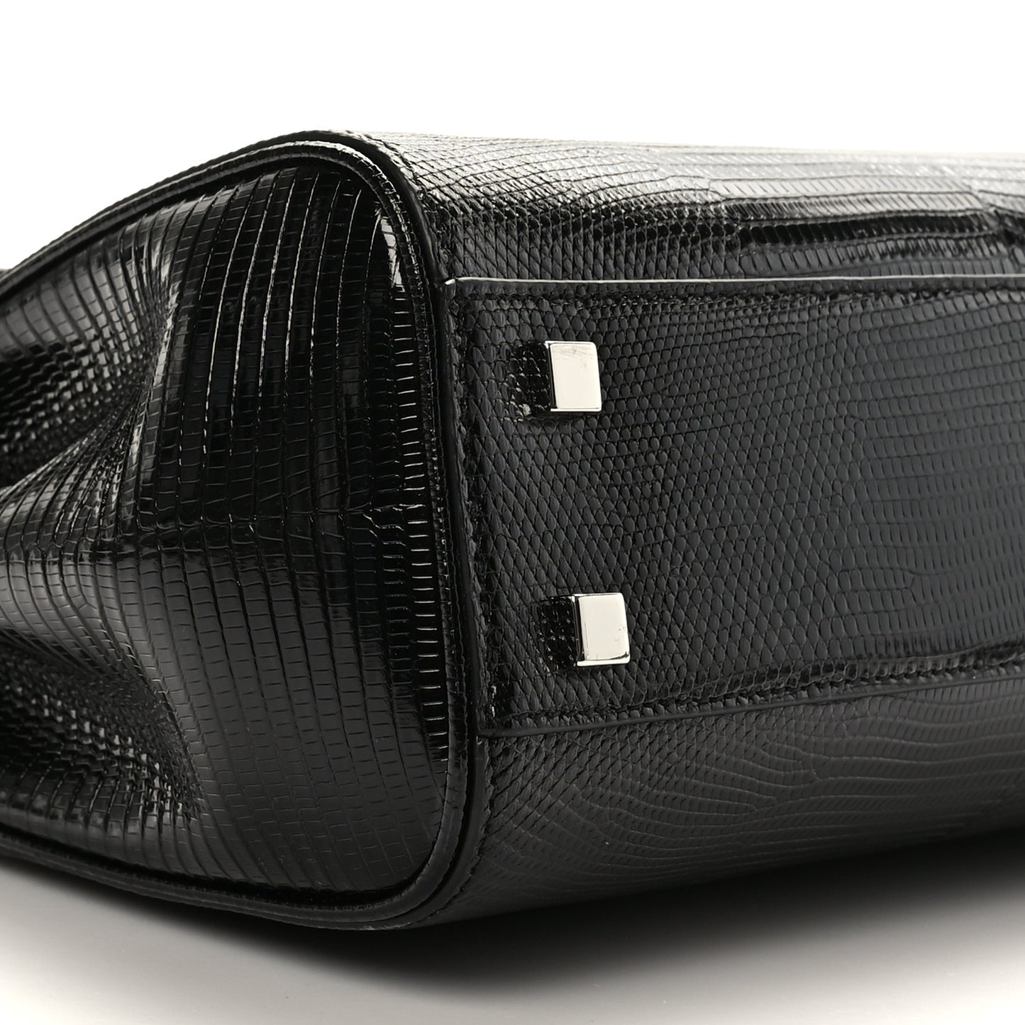 Lizard Le Fermoir Top Handle Bag Small Black
