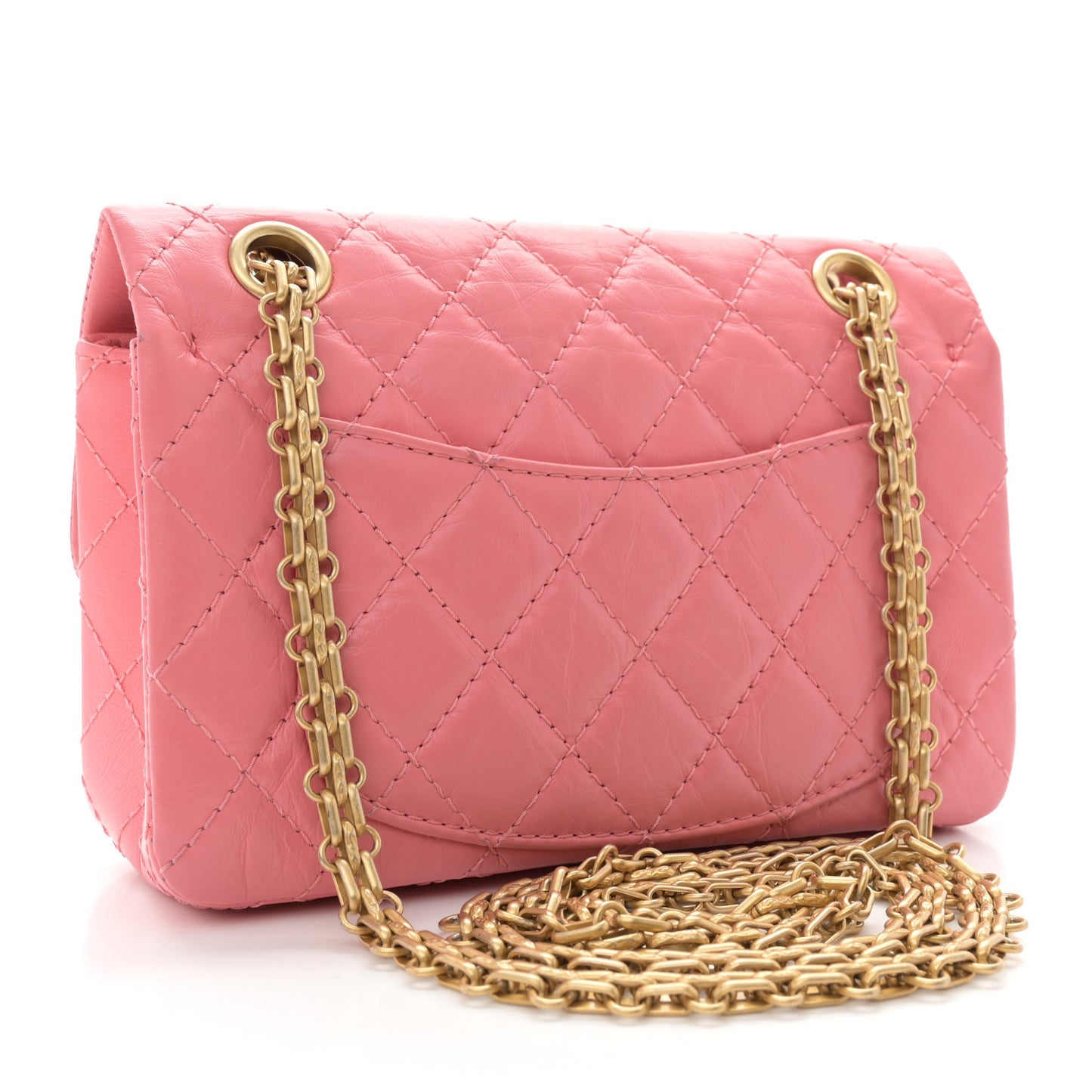 Aged Calfskin Quilted 2.55 Reissue Mini Flap Pink