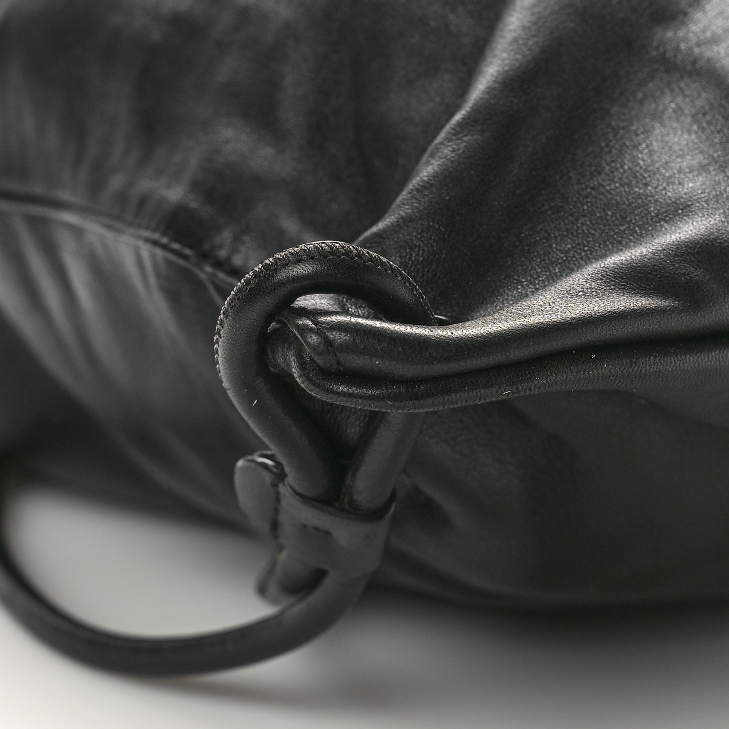 Lambskin Teddy Drawstring Bag Black