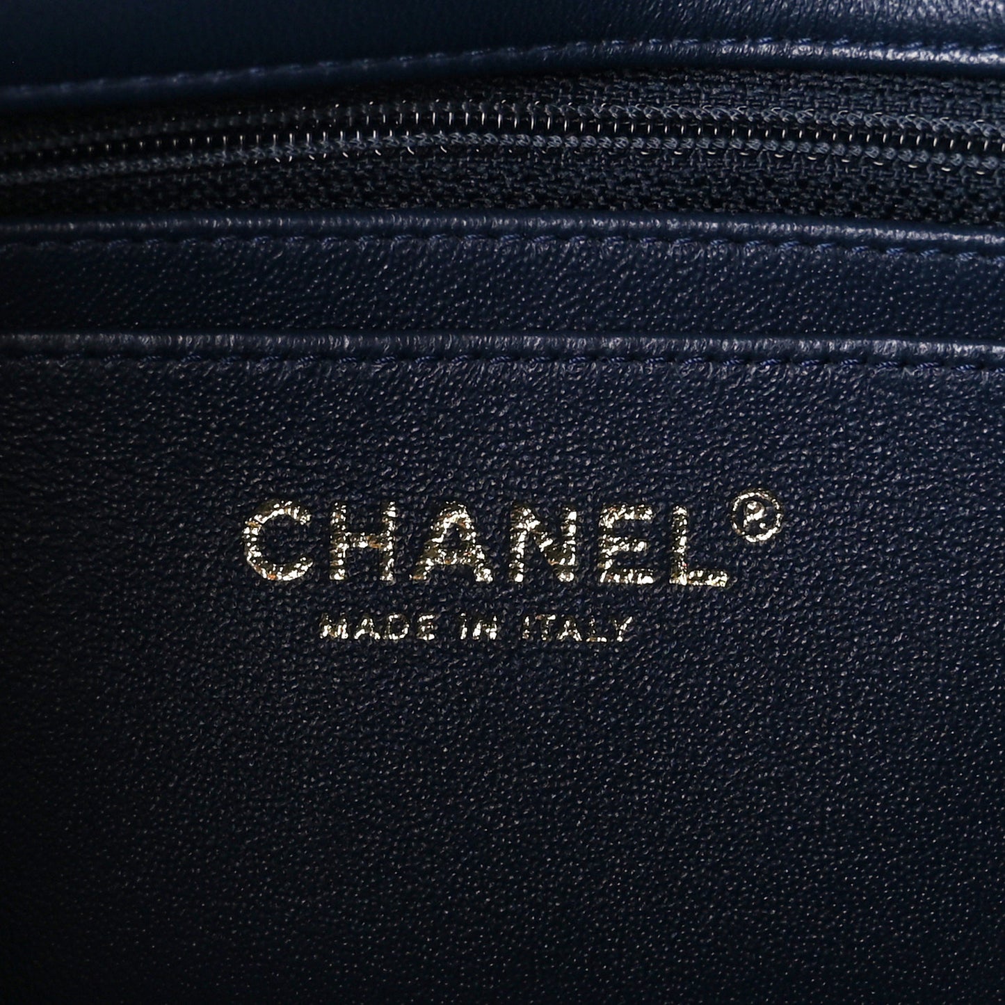Lambskin Quilted Mini Rectangular Flap Navy