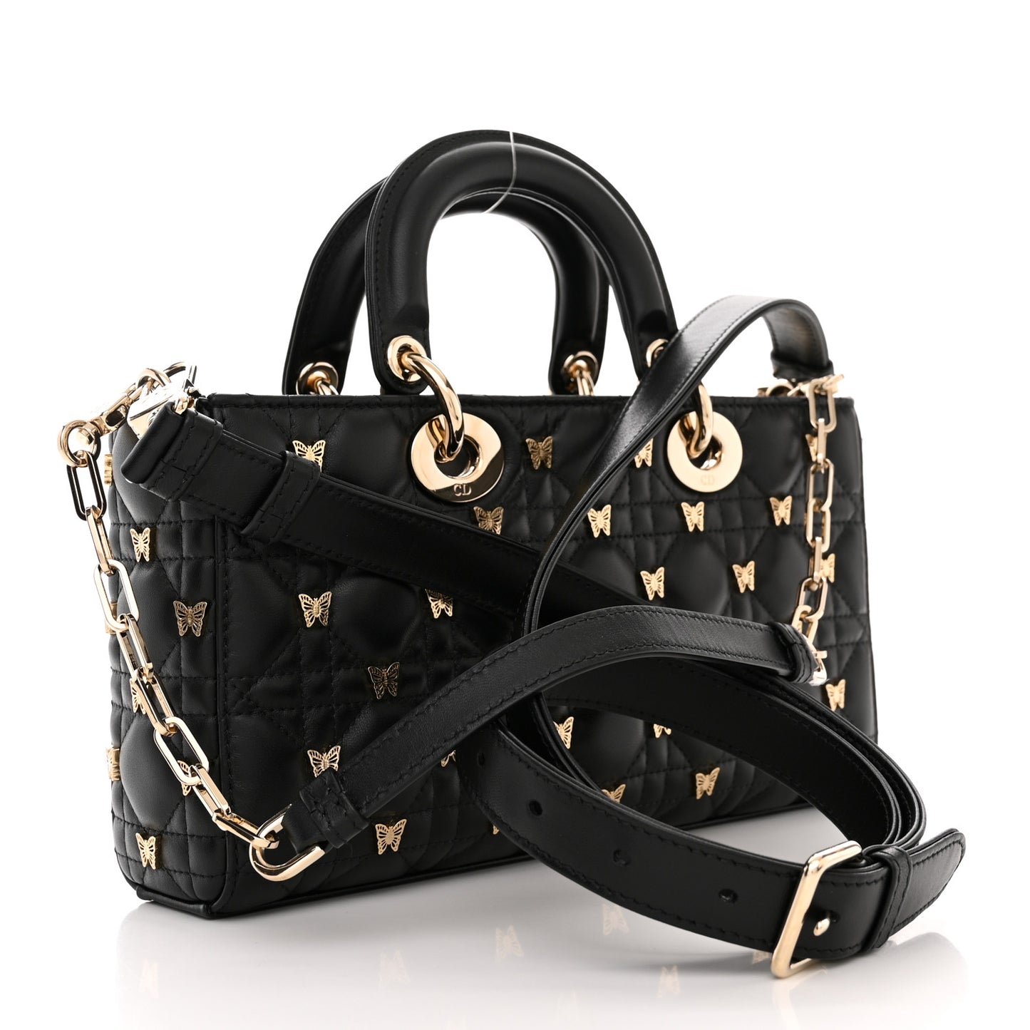 Lambskin Butterfly Cannage Lady D-Joy Black
