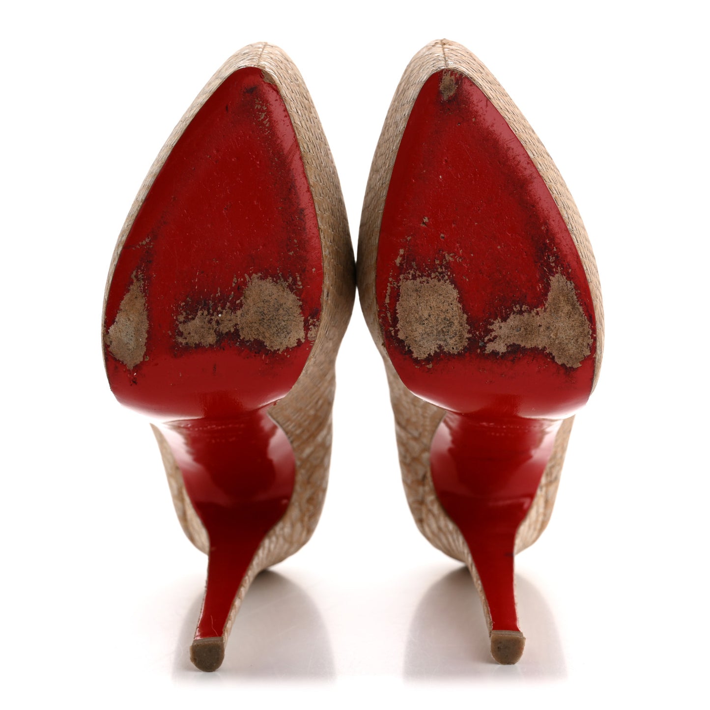 Cork Snake Embossed Daffodile 160 Pumps 36.5 Beige