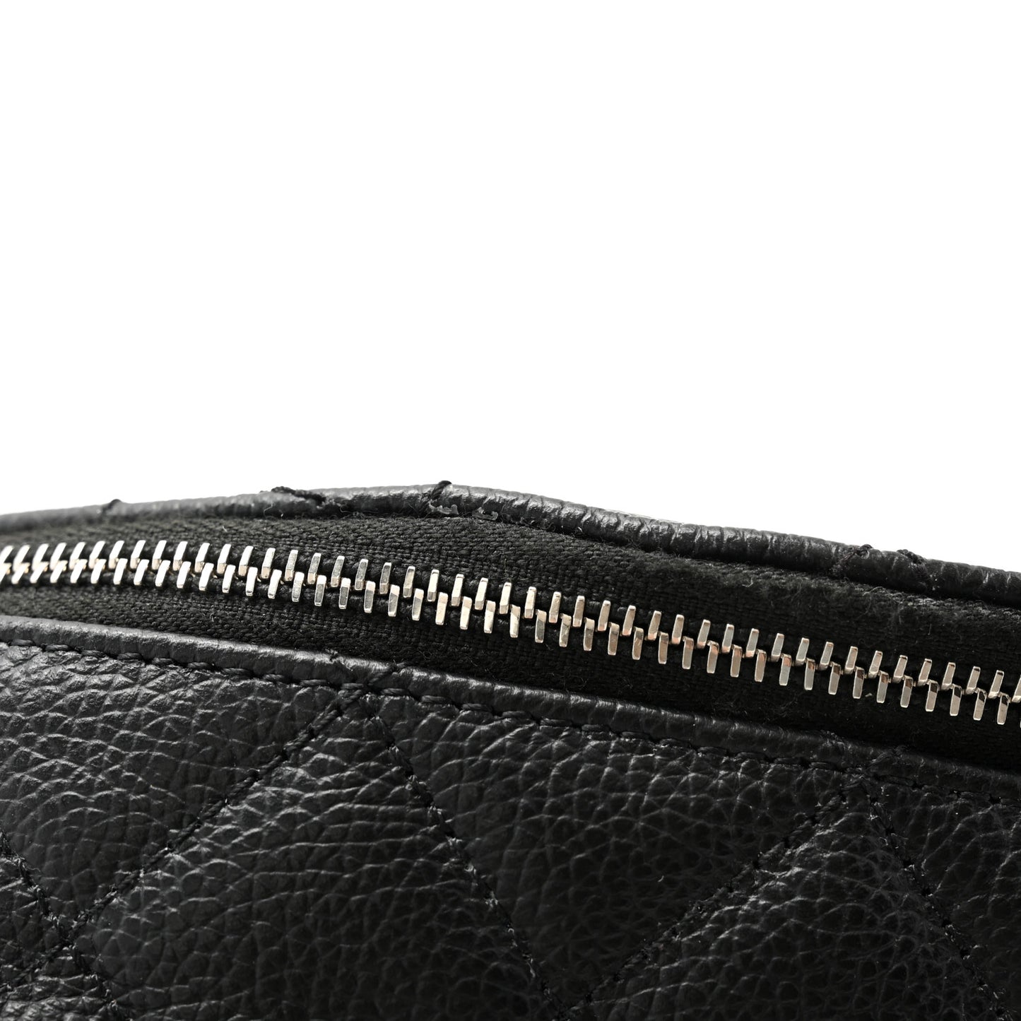 Grained Calfskin Quilted Waist Belt Bag Black