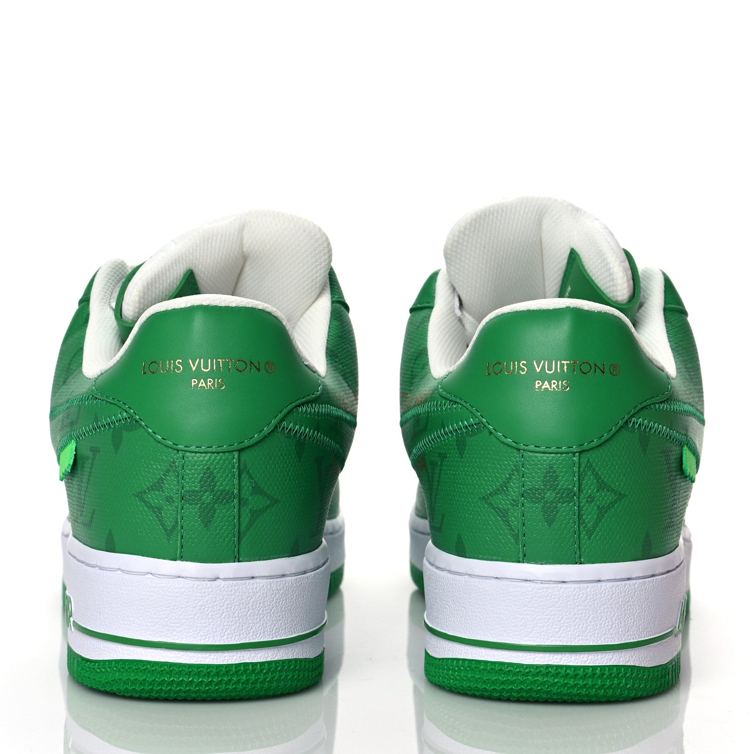 Louis Vuitton X NIKE AIR FORCE 1 Calfskin Monogram Mens Low Top Sneakers 9.5 Green 5 of 10