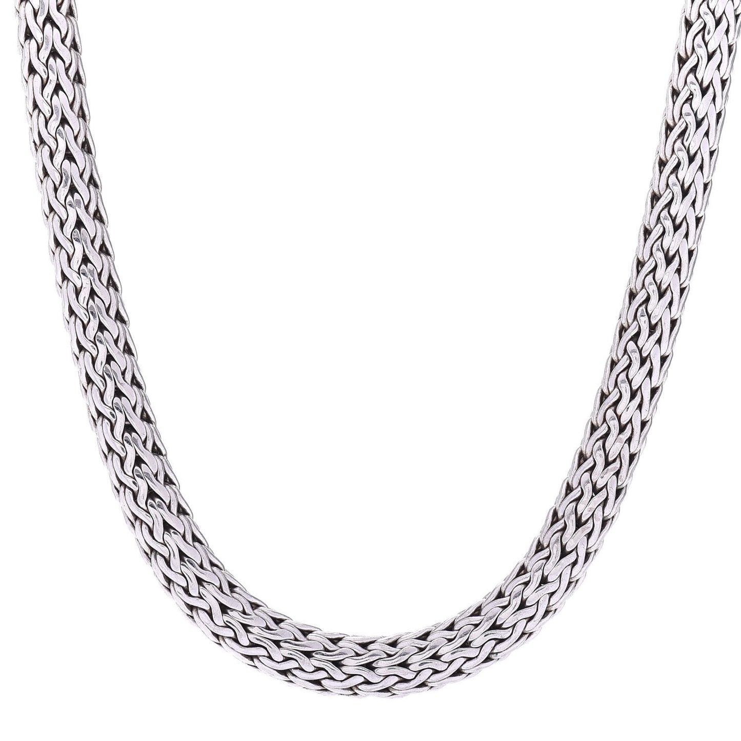 Sterling Silver 18K Yellow Gold 7.5mm Diamond Classic Chain Necklace