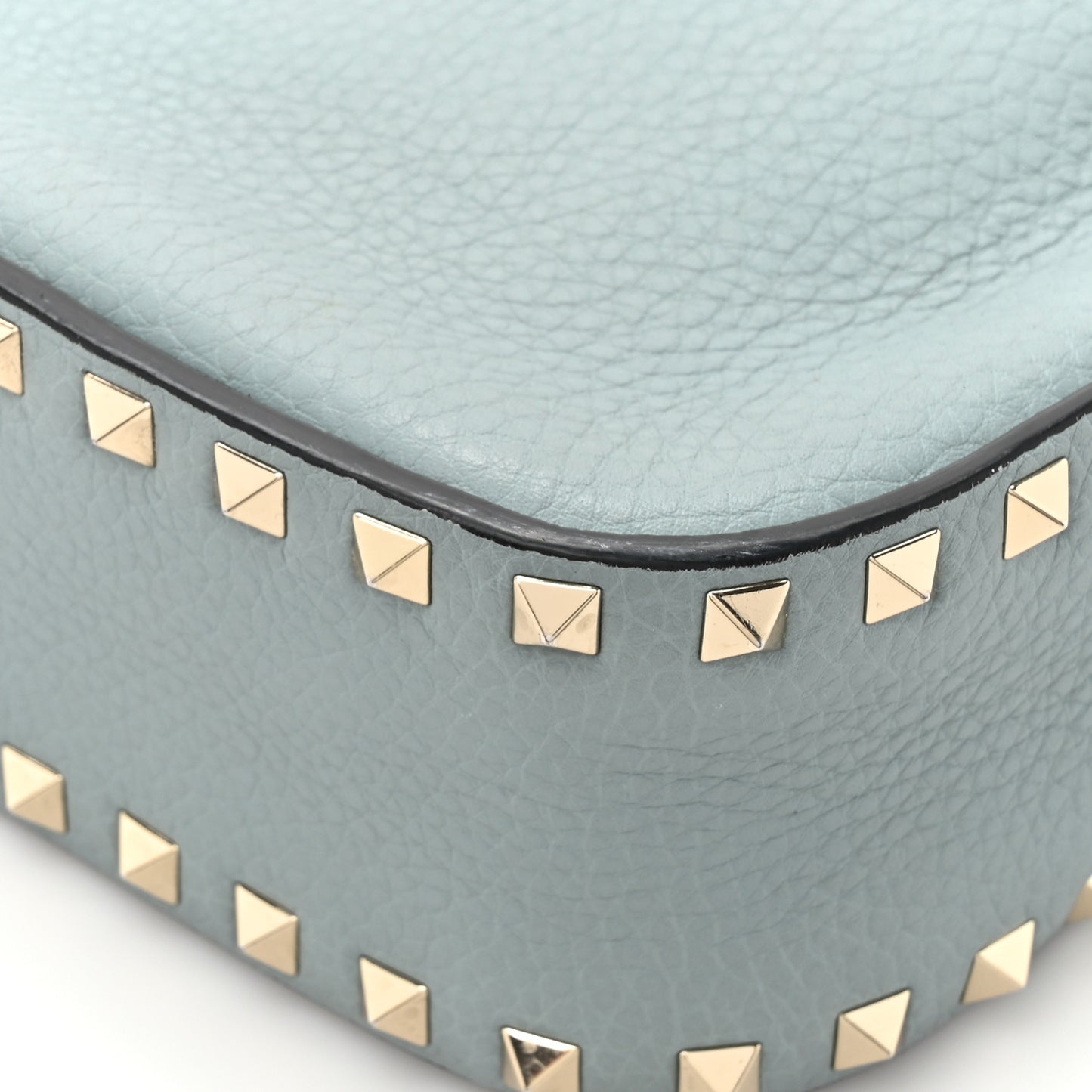 Grained Calfskin Rockstud Bucket Bag Amadeus