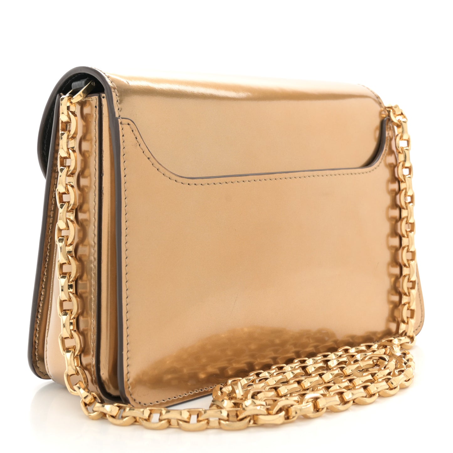 Metallic Calfskin Concerto Bag Gold