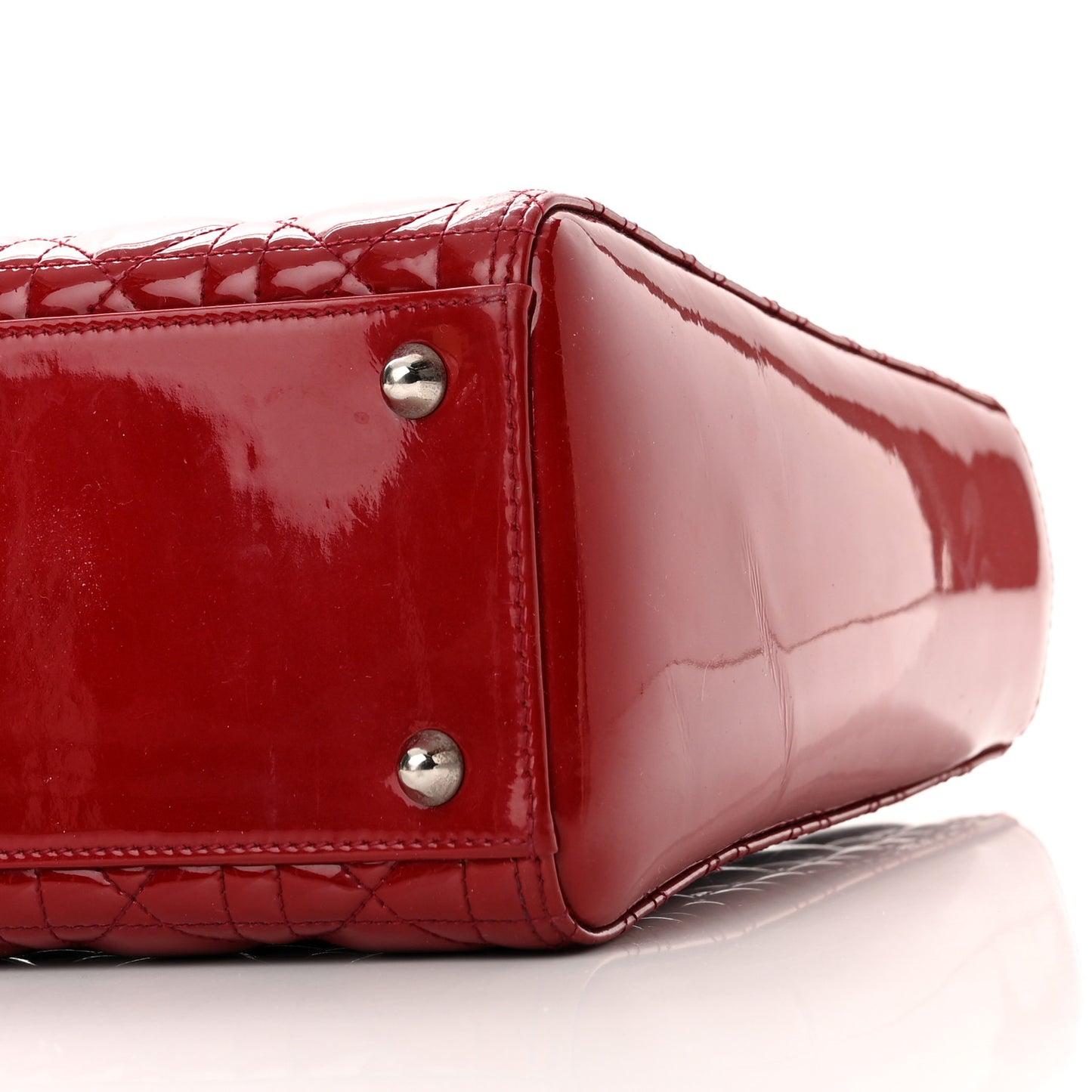 Patent Cannage Large Lady Dior Red