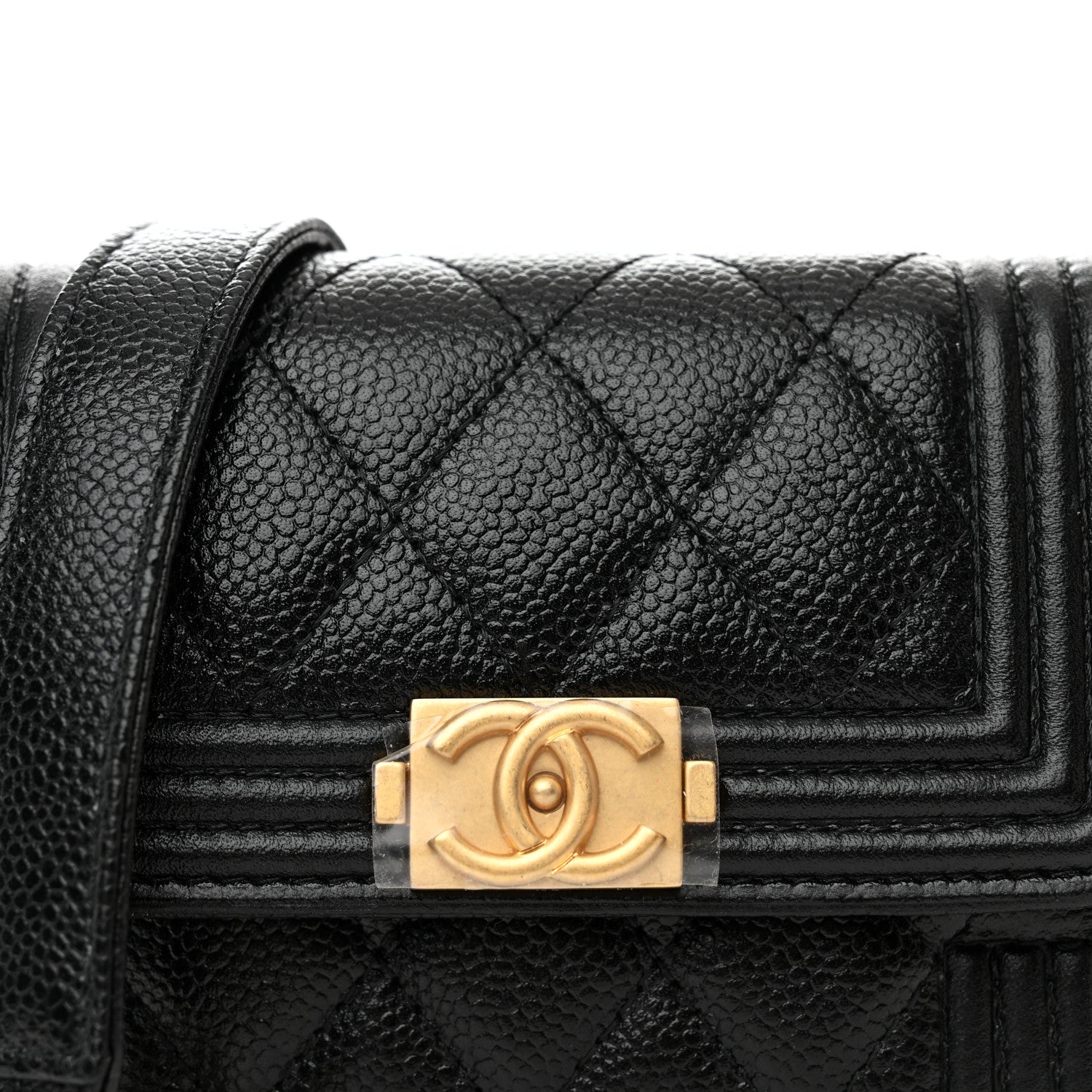 Chanel Caviar Quilted Boy Card Holder On Chain Black 9 of 11