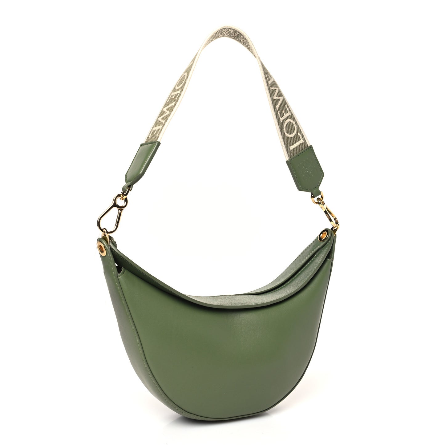 Satin Calfskin Jacquard Small Luna Bag Avocado Green
