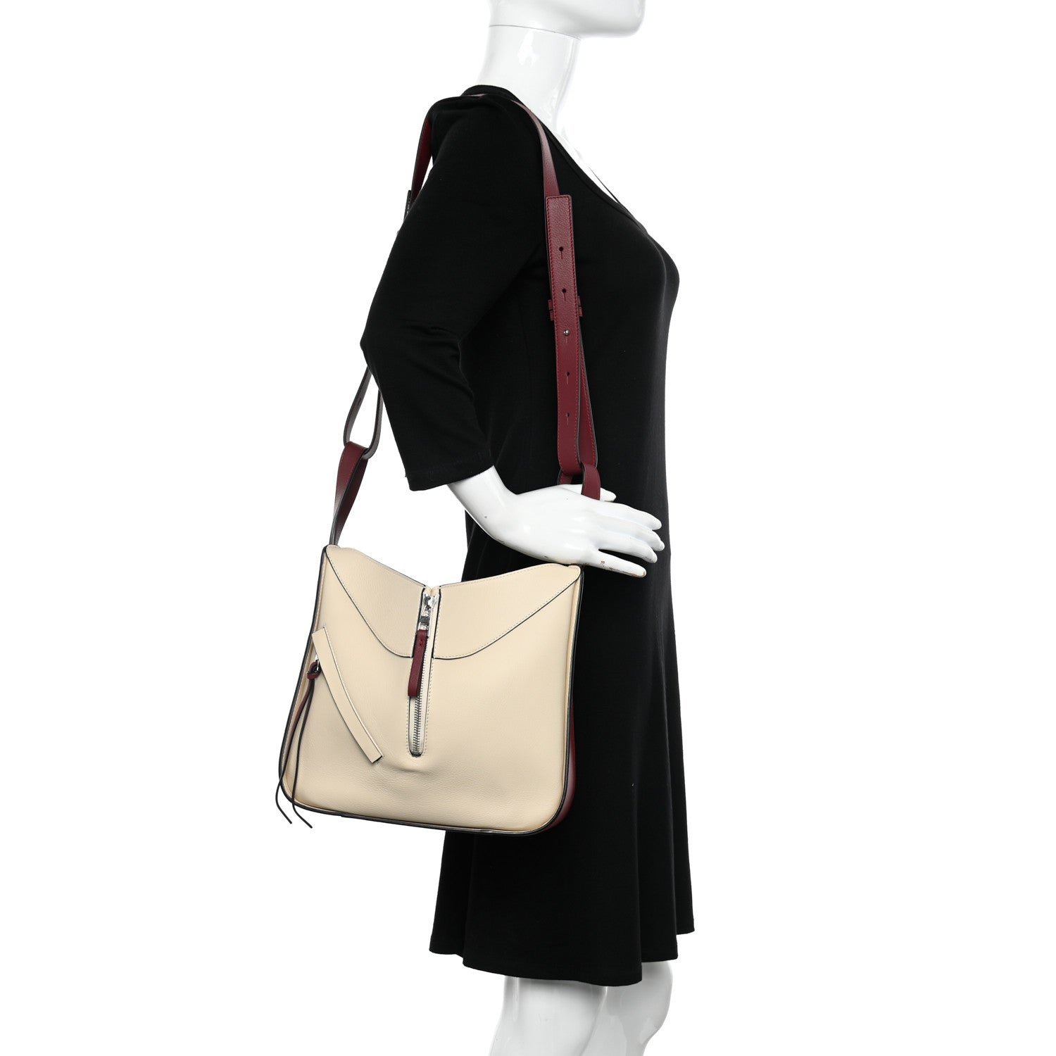 Loewe Calfskin Small Hammock Shoulder Bag Garnet Ivory 2 of 14