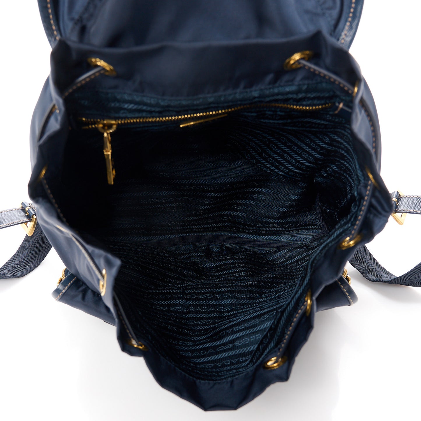 Tessuto Nylon Saffiano Vela Backpack Bleu