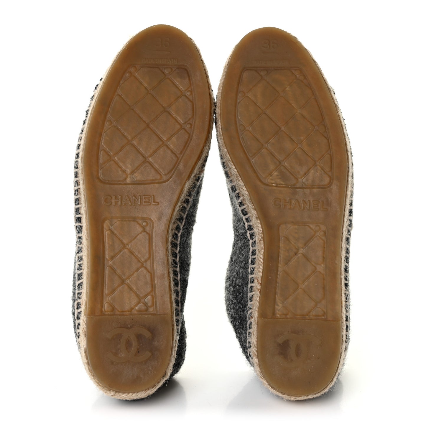 Wool Velvet CC Espadrilles 36 Black