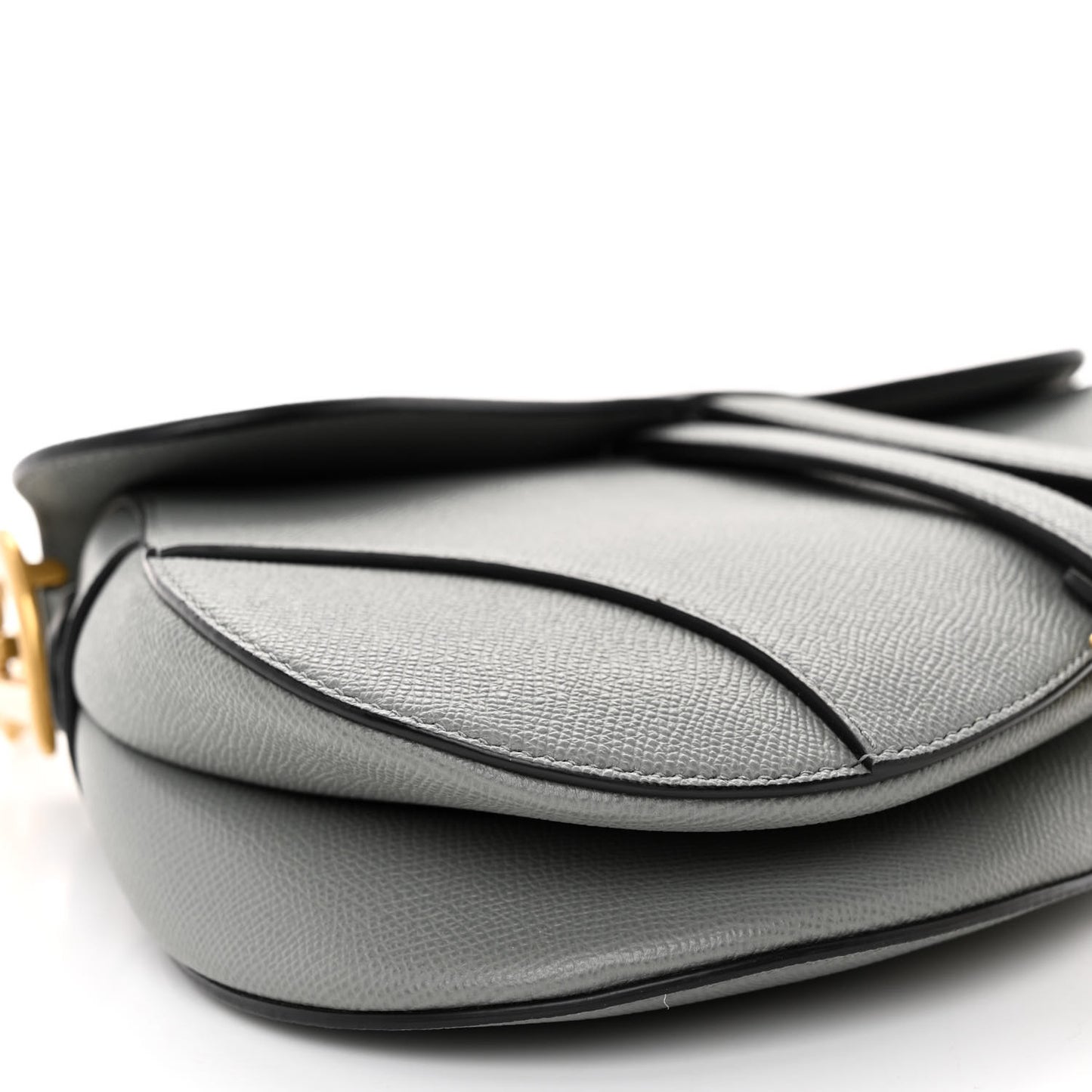 Grained Calfskin Saddle Bag Grey