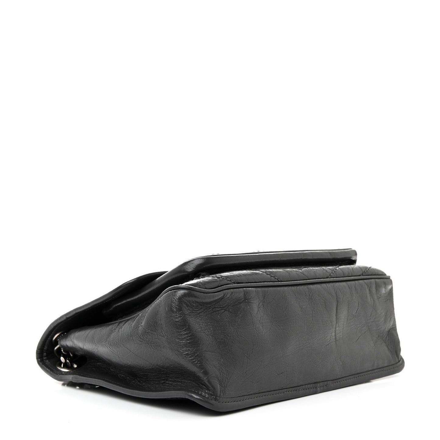 Crinkled Calfskin Matelasse Monogram Medium Niki Chain Satchel Storm