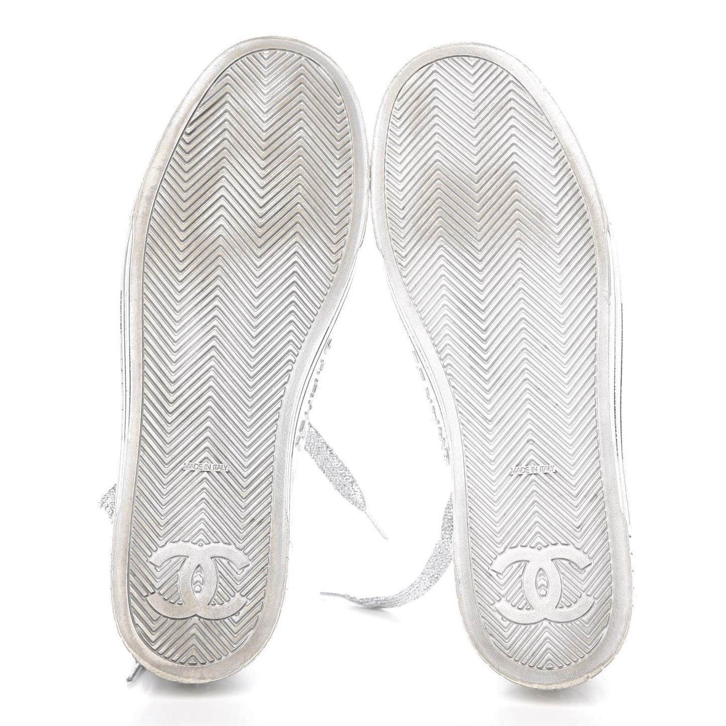 Laminated Lambskin Sneakers 39 Silver