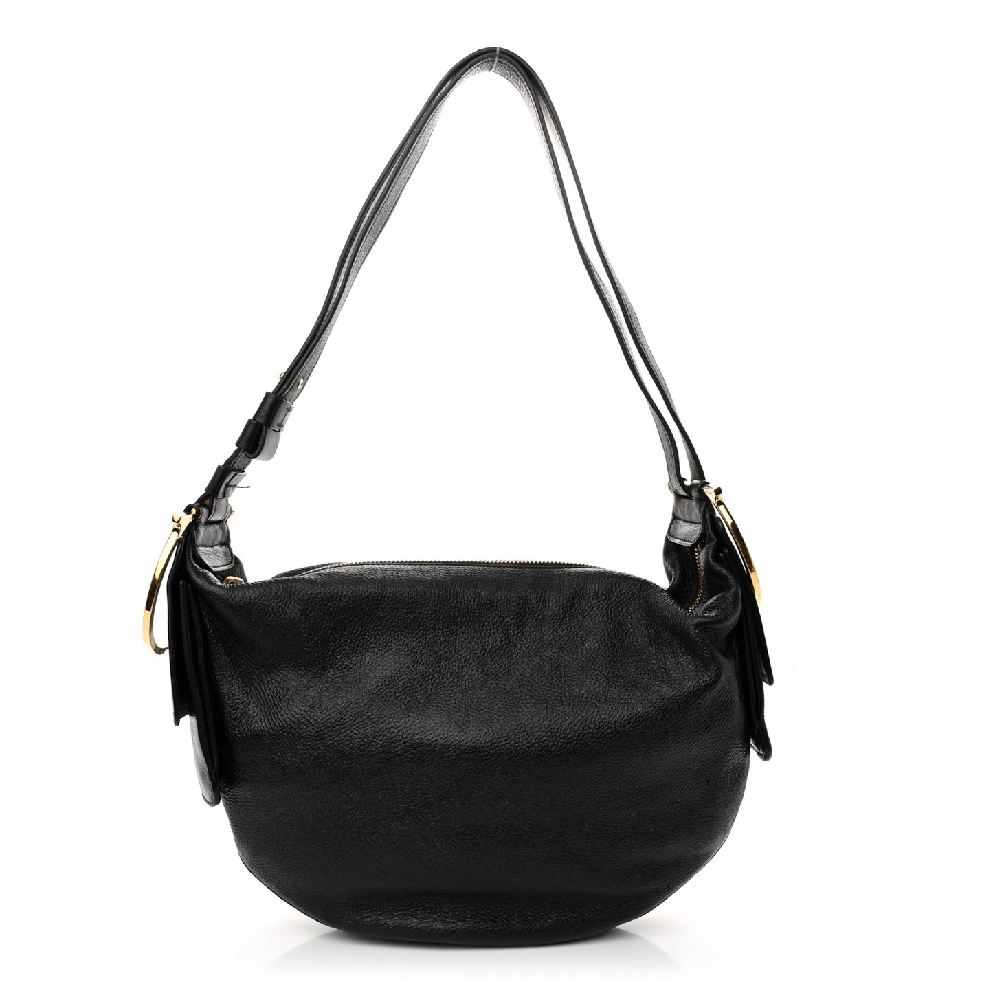 Grained Calfskin Hobo Black