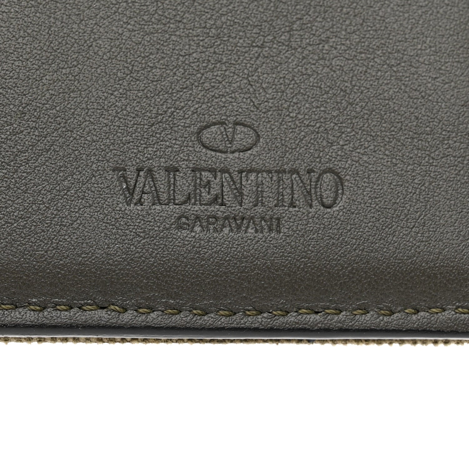 Valentino Garavani Canvas Rockstud VLTN Bi-Fold Wallet Olive 6 of 11
