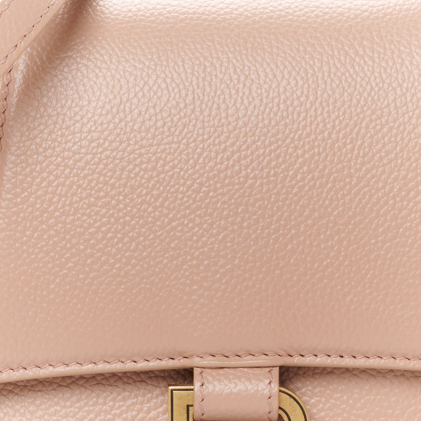 Grained Calfskin Small Hourglass Top Handle Bag Nude Beige