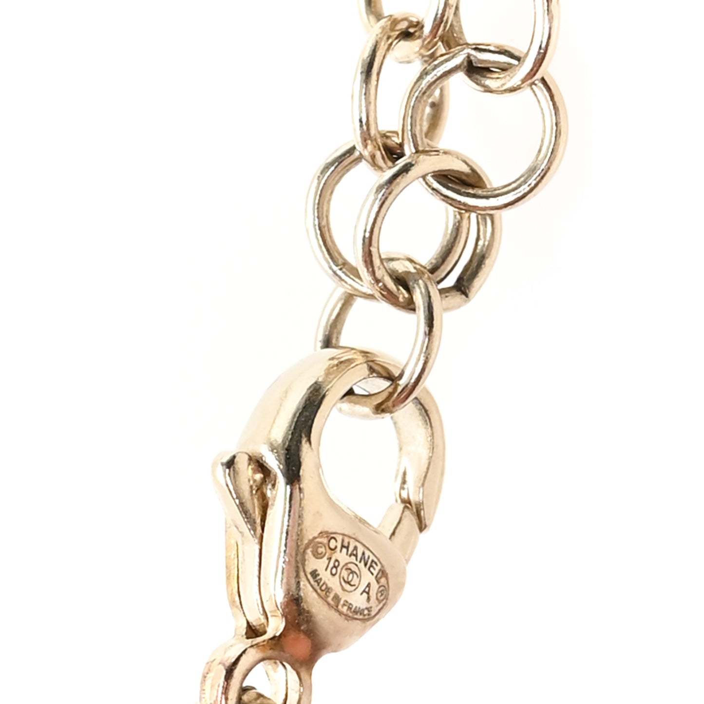 Pearl Chain CC Multi Strand Necklace Gold