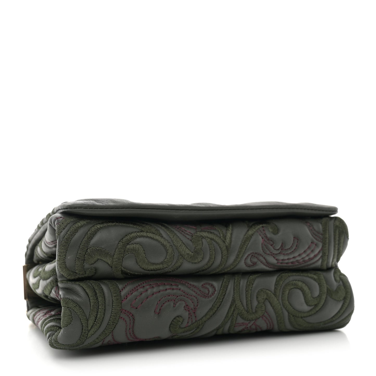 Nappa Embroidered Baroque Palazzo Sultan Shoulder Bag Green