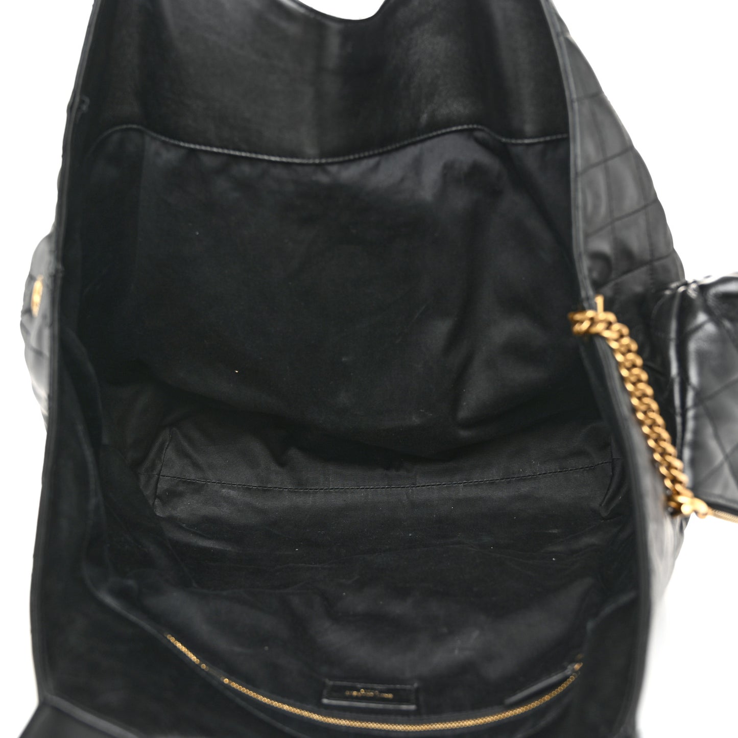 Lambskin Quilted Maxi Icare Shopping Tote Black