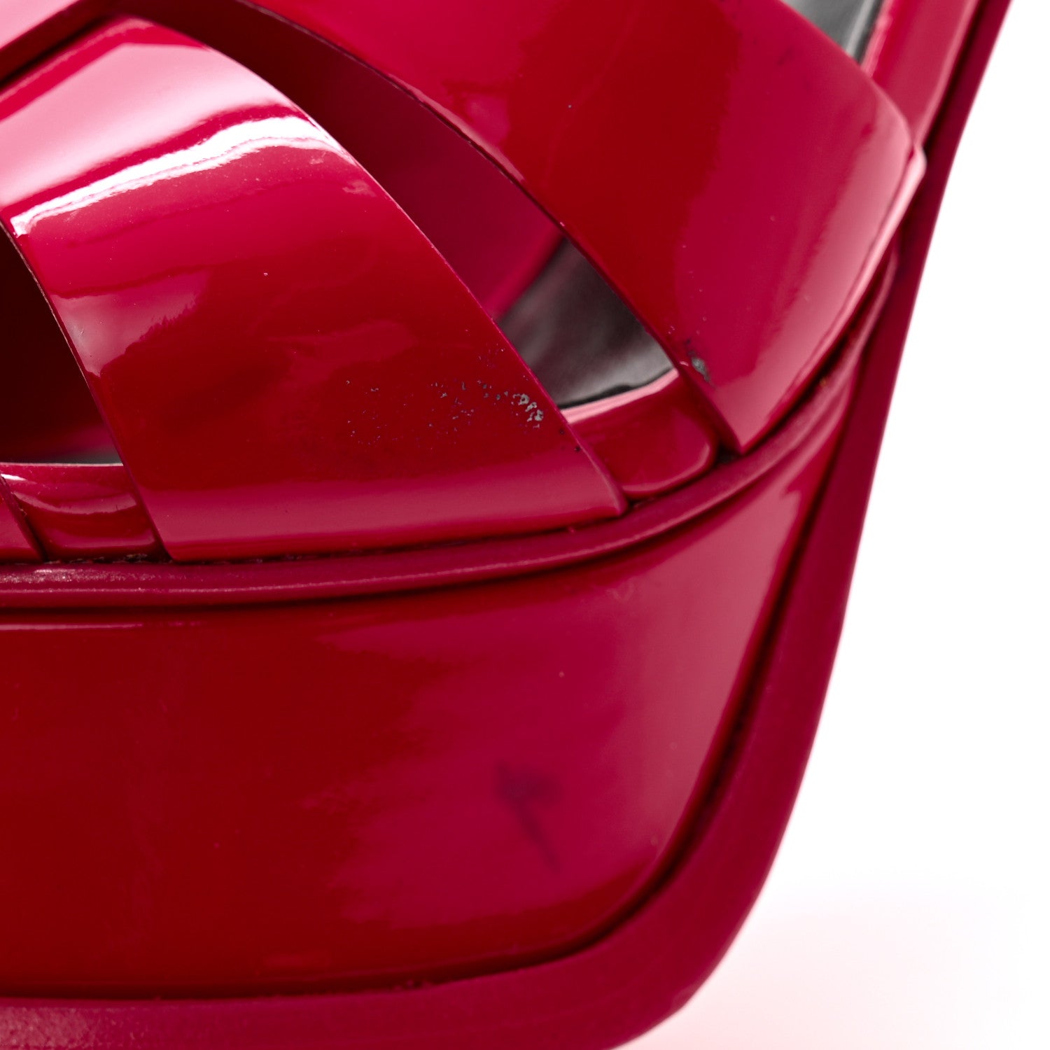 Saint Laurent Patent Tribute 105 Platform Sandals 36.5 Fuchsia 9 of 12