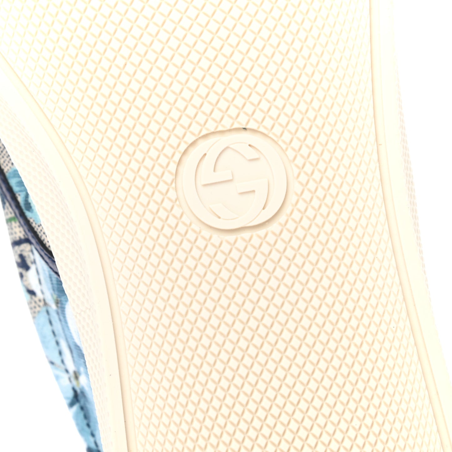 GG Supreme Monogram Blooms Mens Dublin Slip On Sneakers 10 Beige Blue Navy