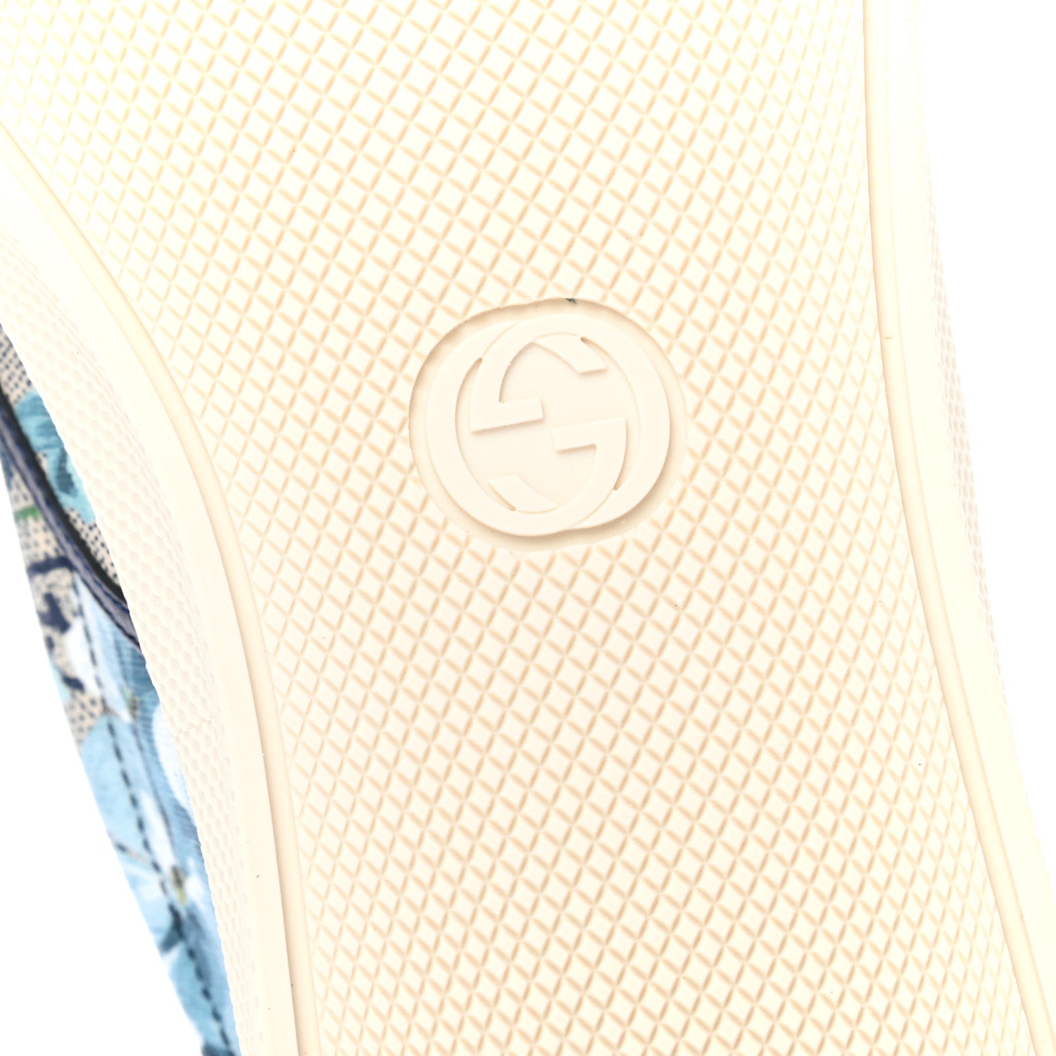 Gucci GG Supreme Monogram Blooms Mens Dublin Slip On Sneakers 10 Beige Blue Navy 6 of 10