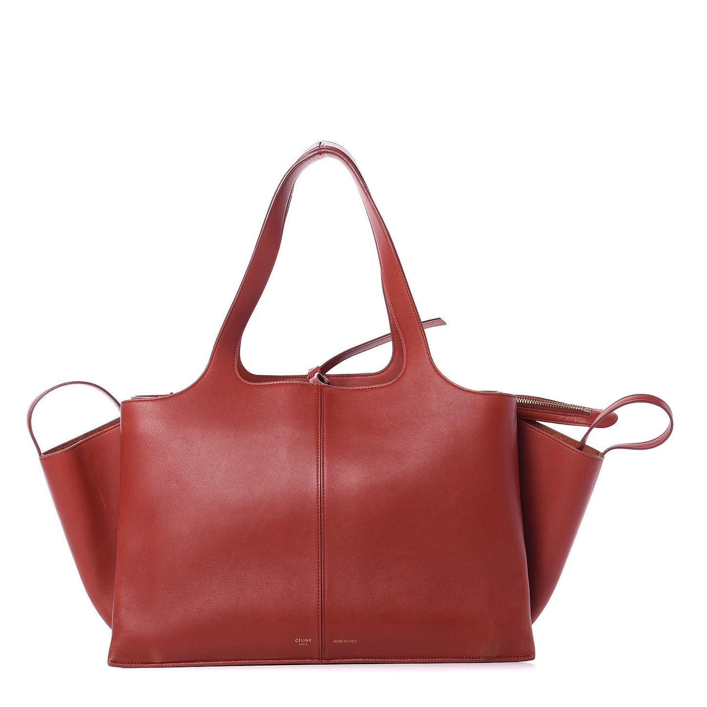 Calfskin Medium Tri-Fold Bag Red Wood