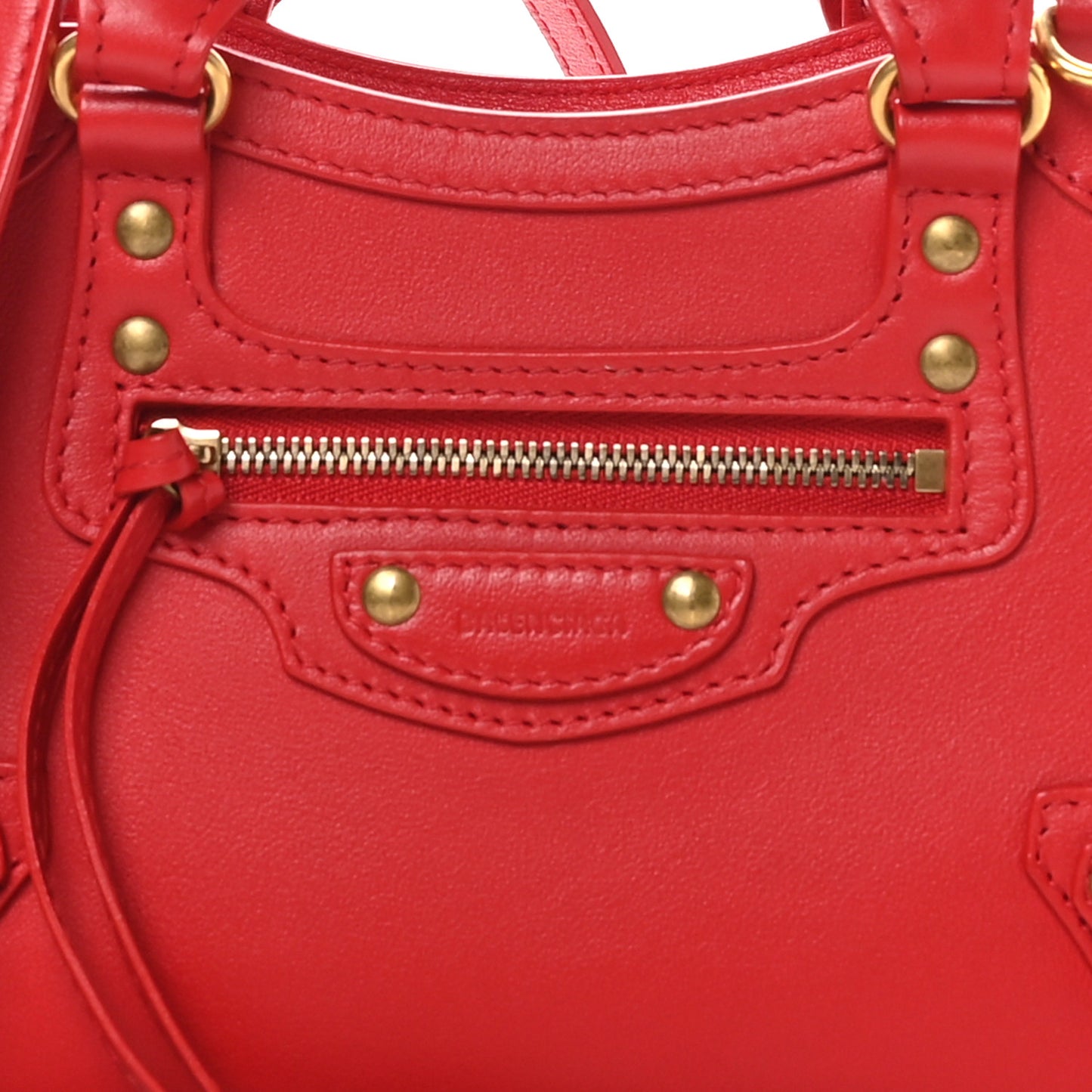 Smooth Calfskin Neo Classic Brass Hardware Mini City Red