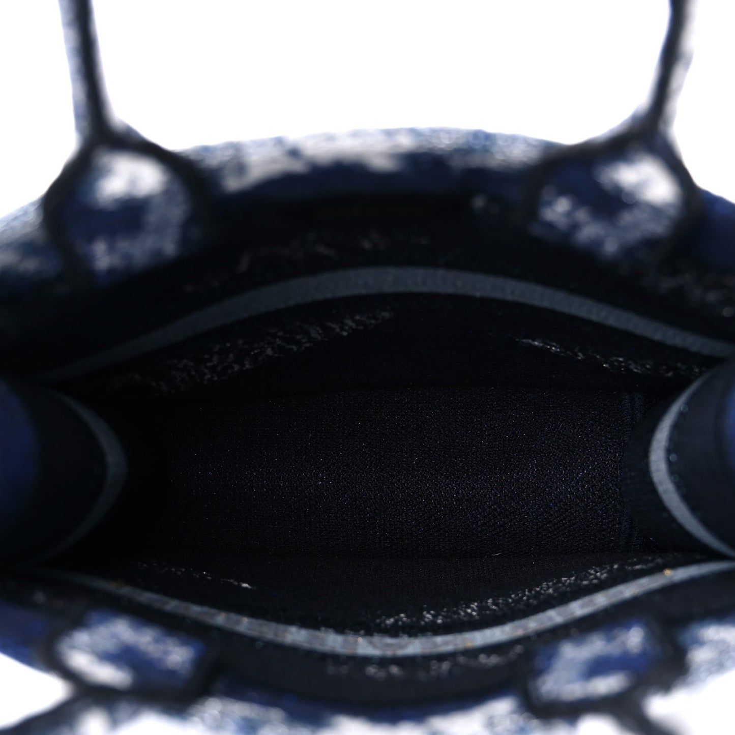 Canvas Embroidered Tie Dye Vertical Book Tote Blue Multicolor