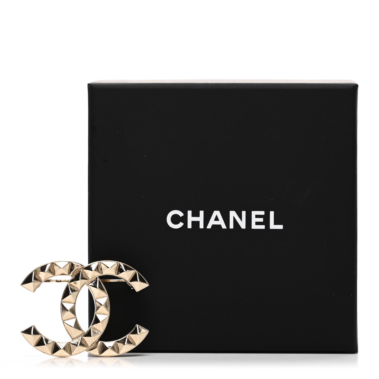 Chanel Studded CC Pin Brooch Gold 5 of 5