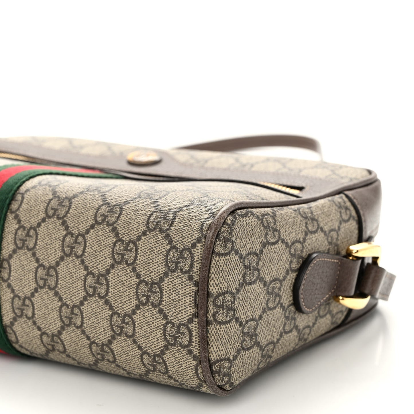 GG Supreme Monogram Web Small Ophidia Shoulder Bag Brown