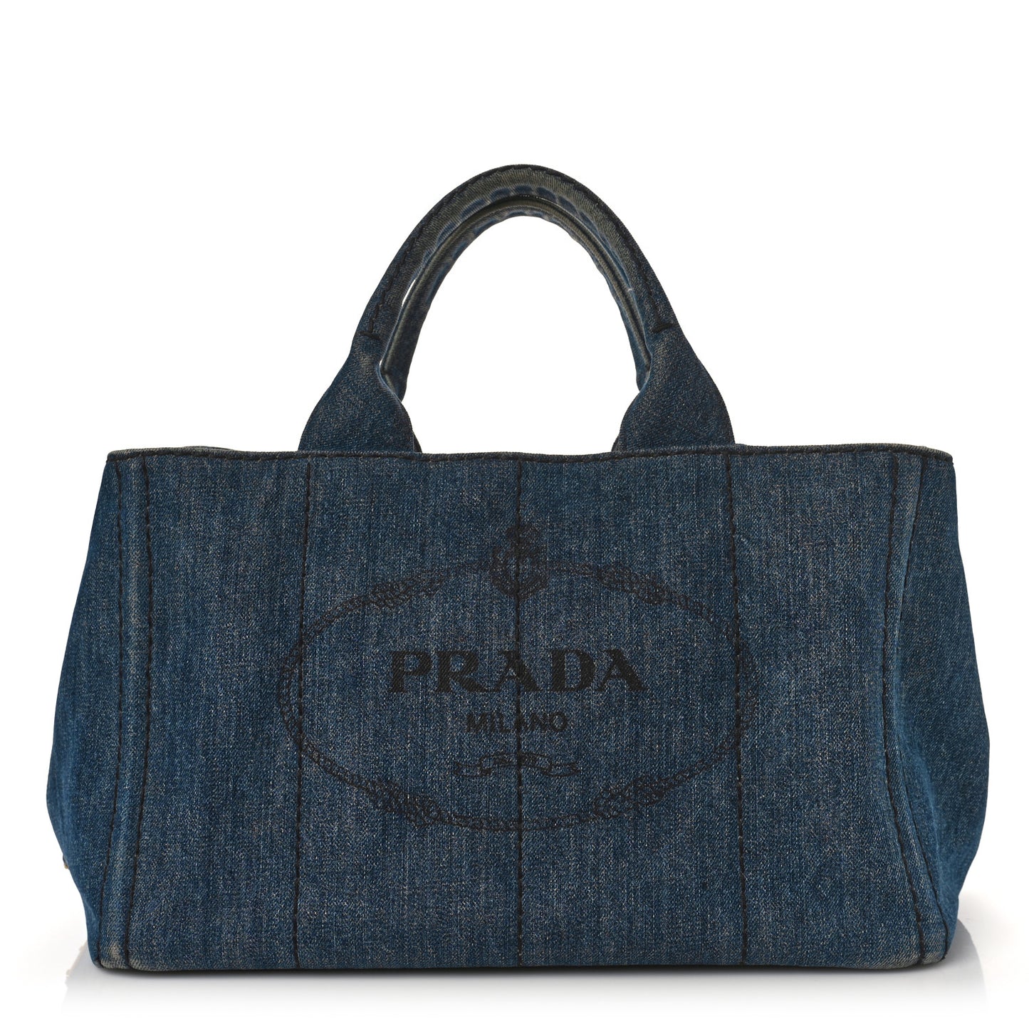 Denim Logo Tote Bleu