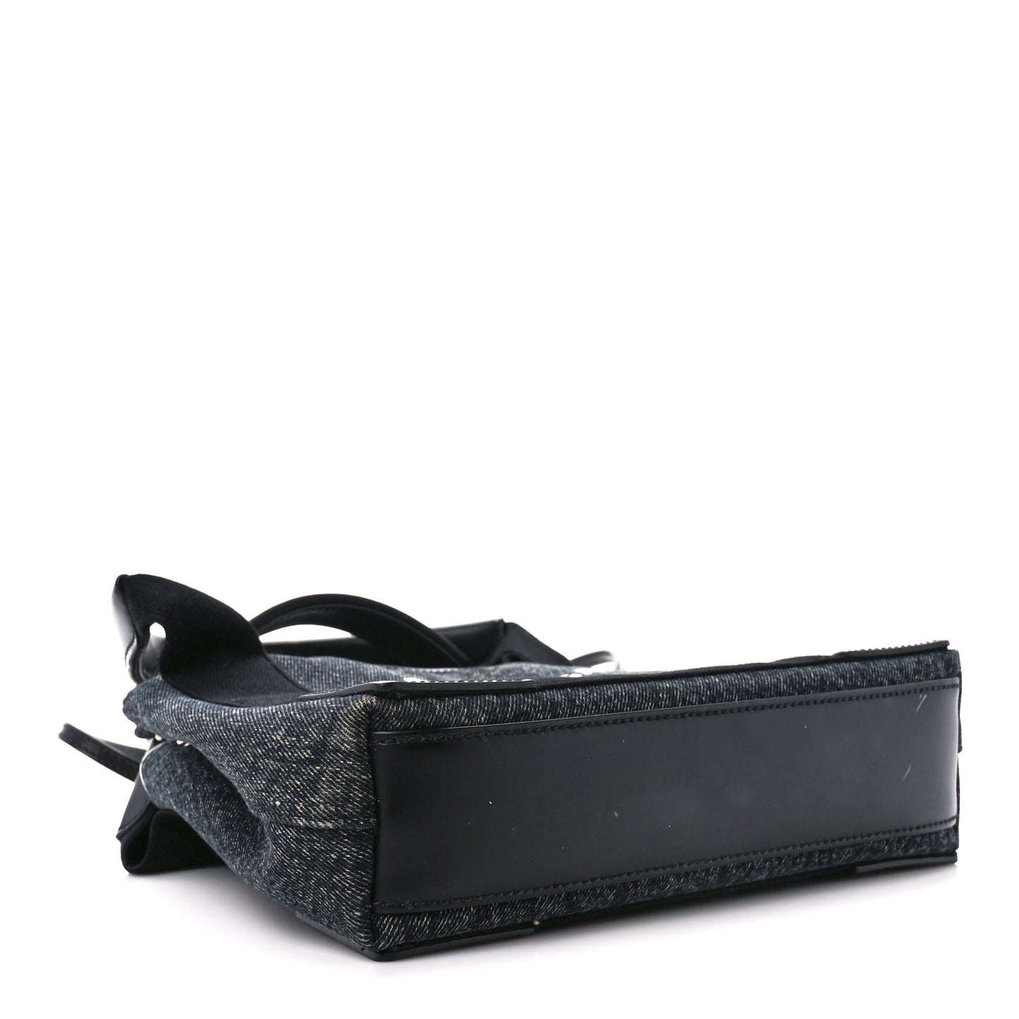 Denim Fabric Satin Calfskin Navy Cabas XS Washed Black