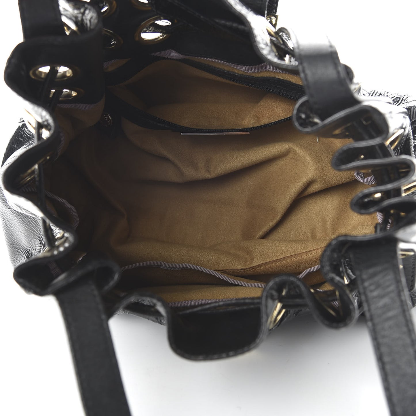Crushed Patent Riki Bag Black