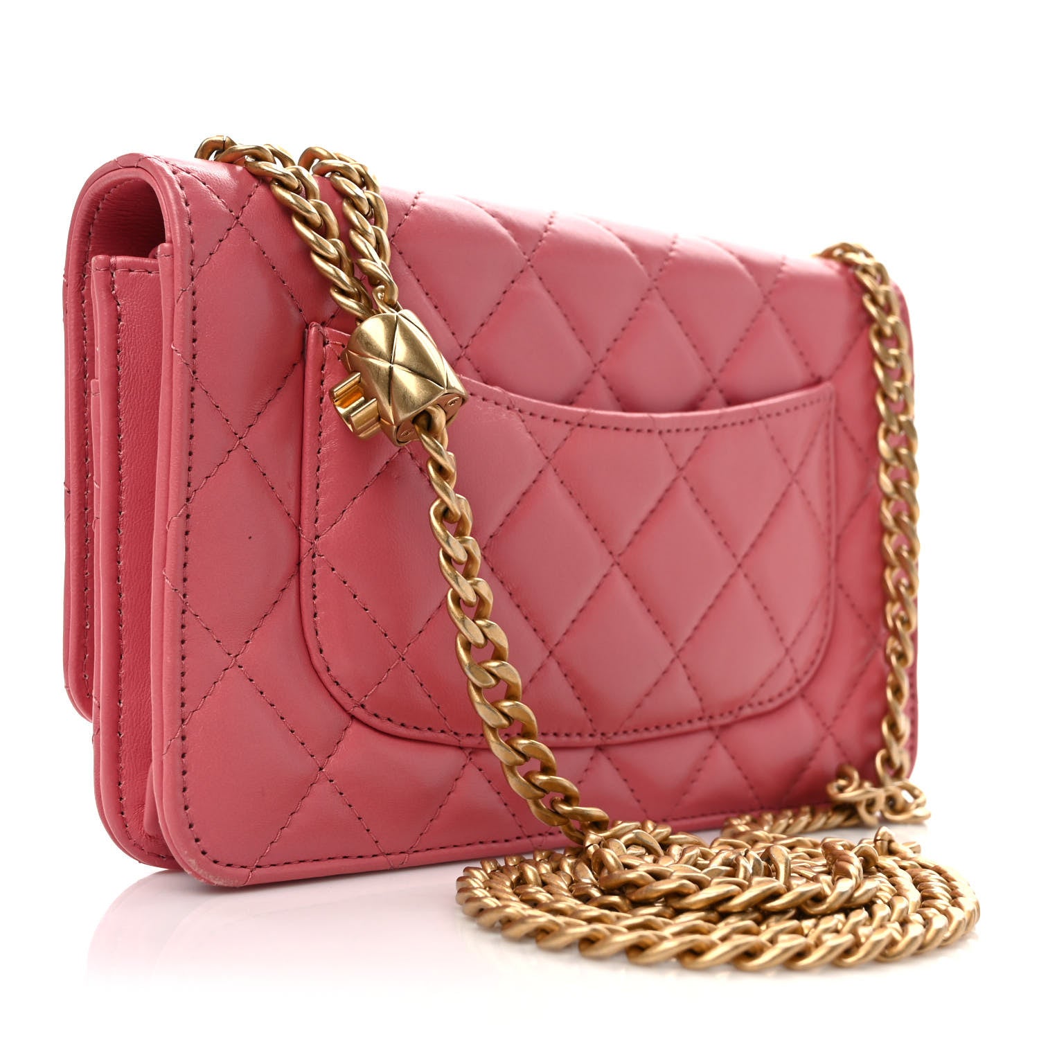 Chanel Lambskin Quilted Pillow Crush Wallet On Chain WOC Pink 3 of 11