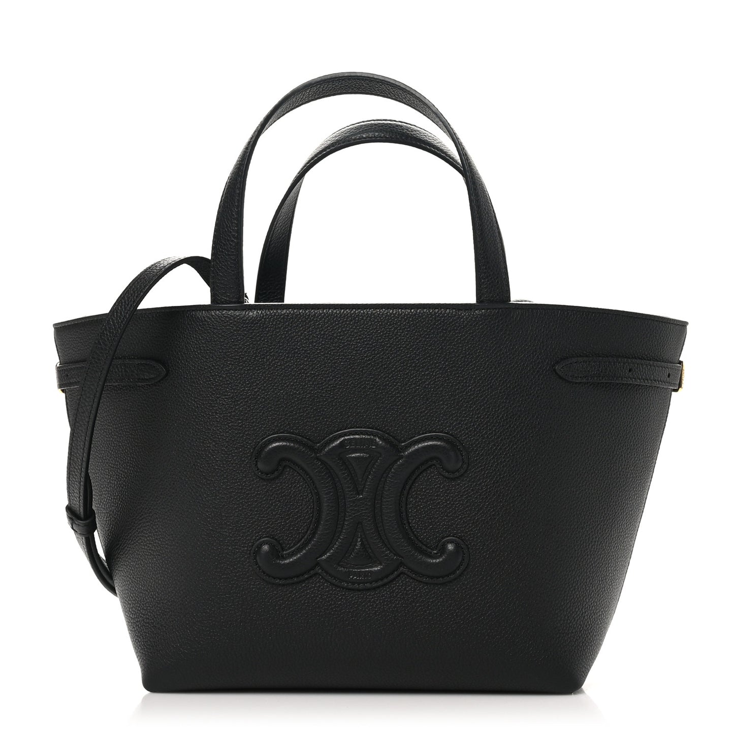 Grained Calfskin Triomphe Mini Cabas Anais Black
