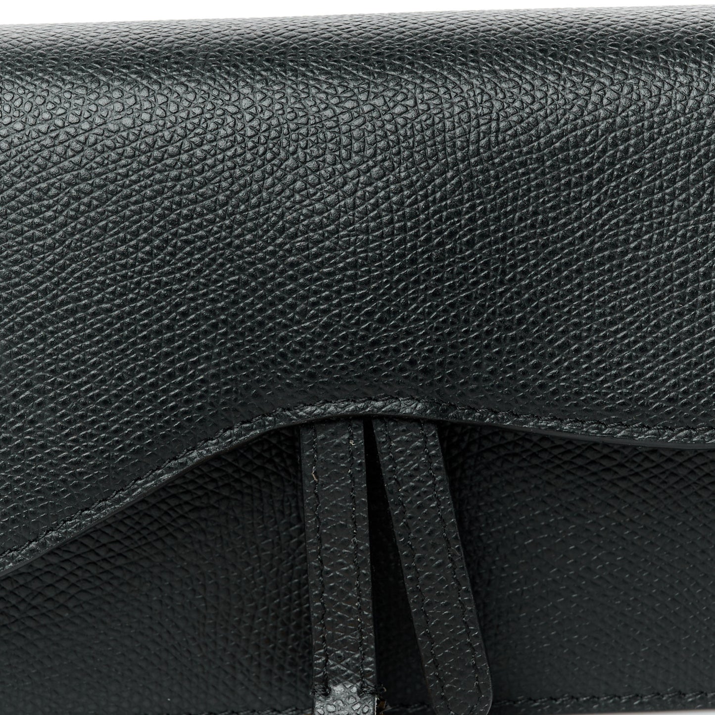 Grained Calfskin Saddle Belt Bag Black