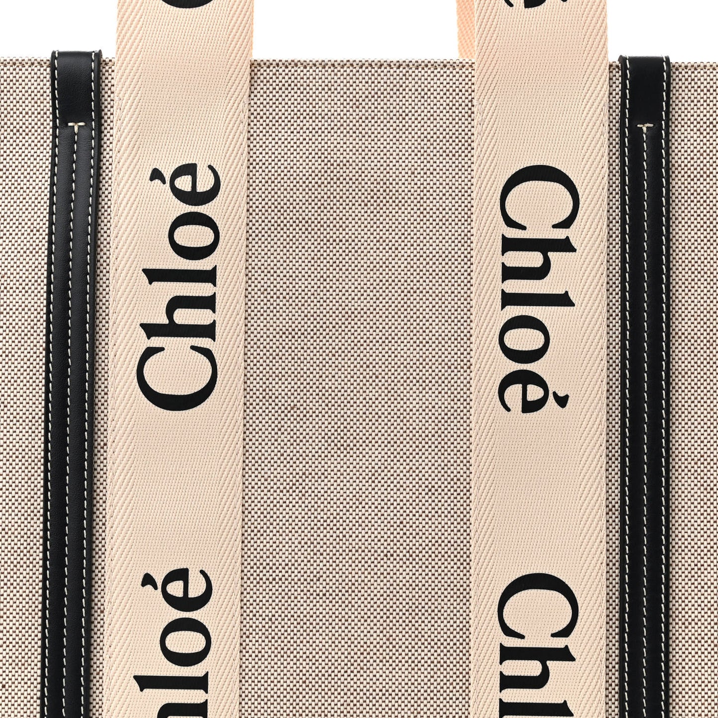 Cotton Calfskin Large Woody Ribbon Tote White Blue