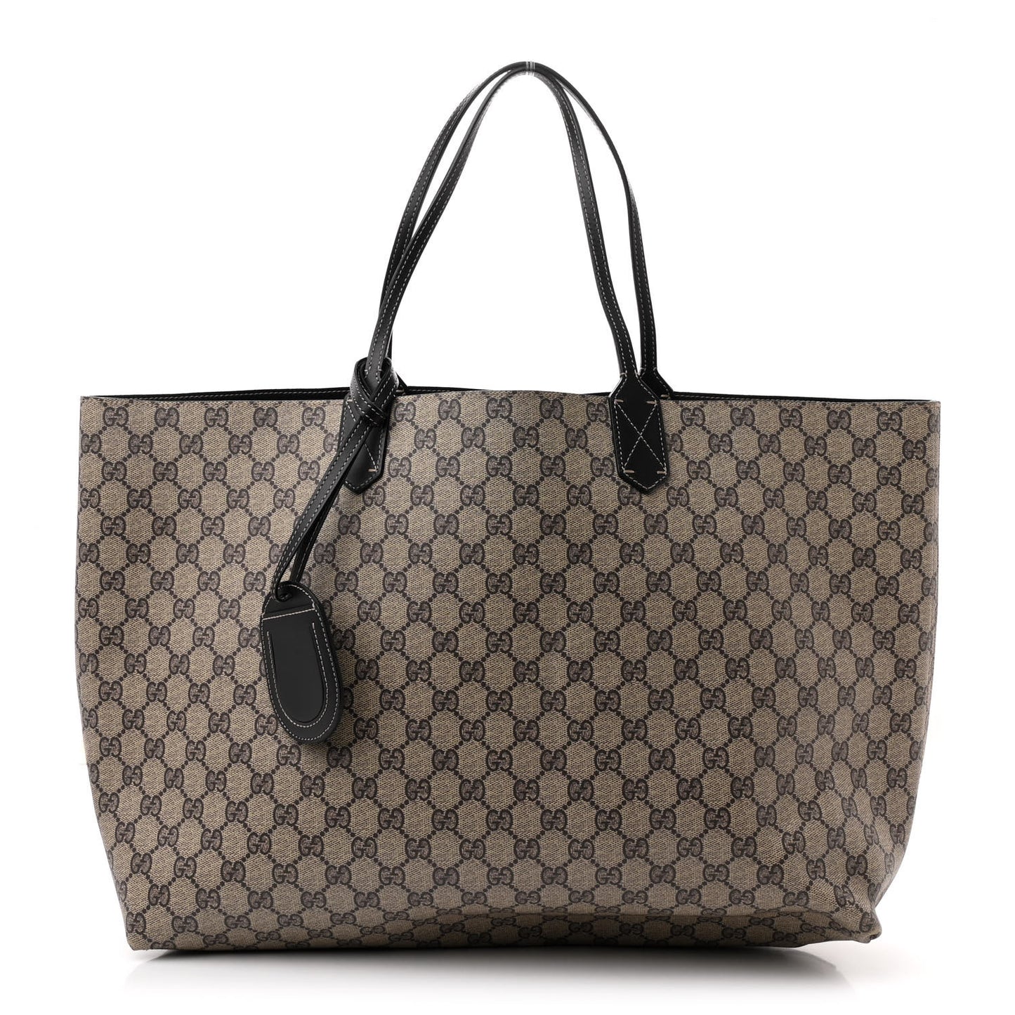 GG Supreme Monogram Large Reversible Tote Beige Black