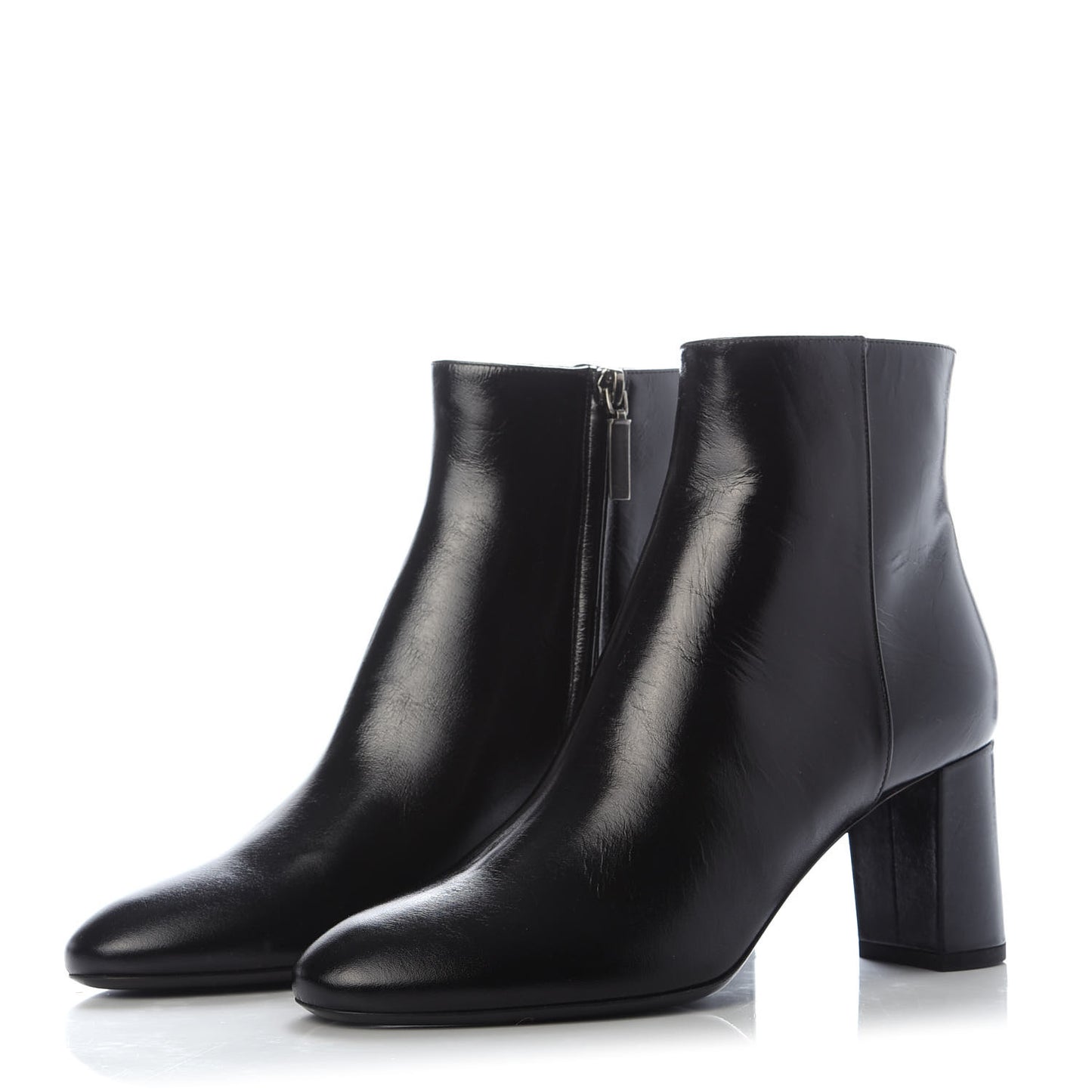 Calfskin Loulou 70 Uniform Ankle Boots 38 Black
