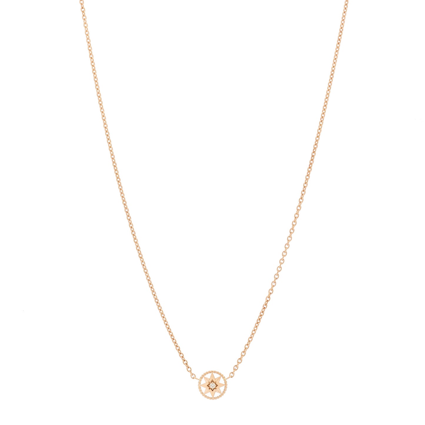 18K Rose Gold Diamond XS Rose Des Vents Necklace