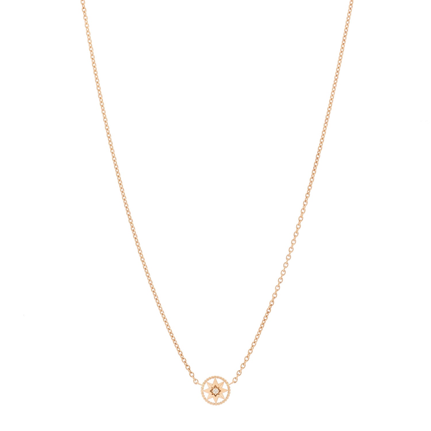 Christian Dior 18K Rose Gold Diamond XS Rose Des Vents Necklace 1 of 6