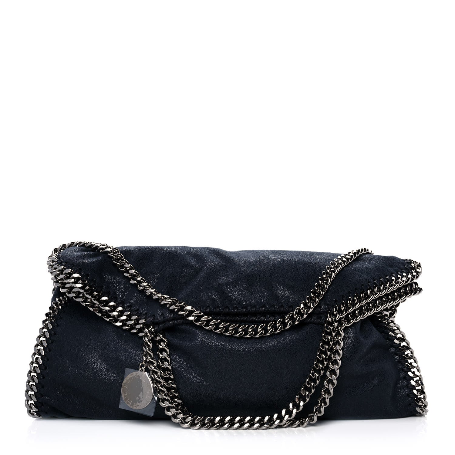 Stella McCartney Shaggy Deer Falabella Fold Over Tote Navy 1 of 8