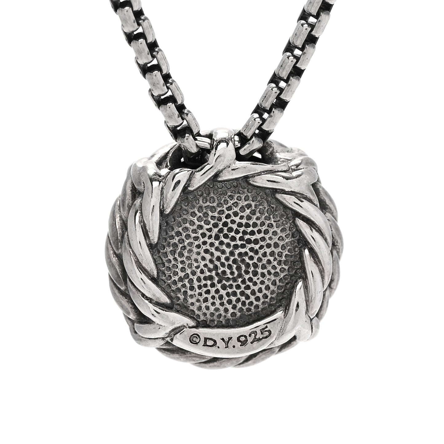 Sterling Silver Black Onyx 8mm Petite Chatelaine Pendant Necklace